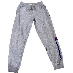 Champion Gray Joggers with Elastic Cuffs and Drawstring Waistband